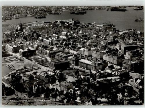Bergen - Fliegeraufnahme Teilansicht Centrum