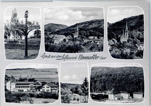 66620 W6696 Nonnweiler - Wegweiser Kurhaus Saarland Sanatorium Wald Hotel