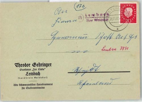 79879 W7821 Lembach , Kr Waldshut - Landpoststempel