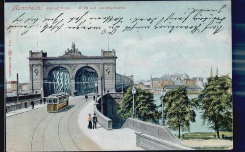 68159 W6800 Mannheim - Rheinbrücke Blick nach Ludwigshafen