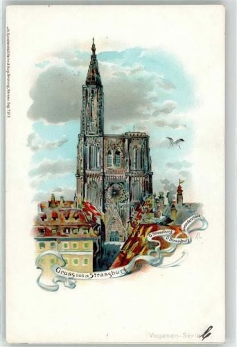 67000 Strasbourg Straßburg Lithographie