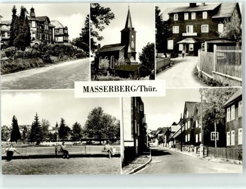98666 O6113 Masserberg - Hotel Kurhaus Kirche Erholungsheim Schöne Aussicht