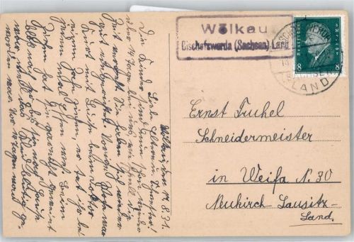 01877 O8501 Wölkau b Bischofswerda - Landpoststempel Reichenturm Bautzen