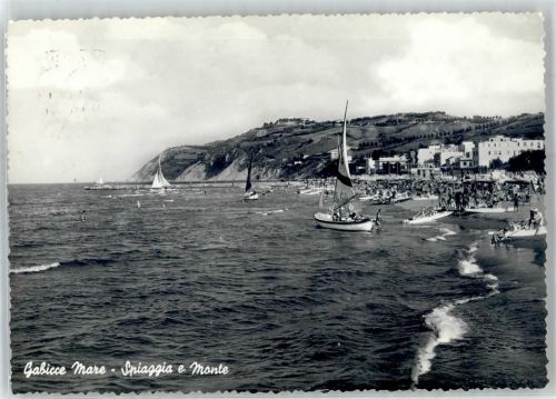 Gabicce Mare 1957 Strand Segelboote Schwimmbad