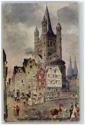 Köln Stadt An St Martin Kirche sign. Karl Rüdell
