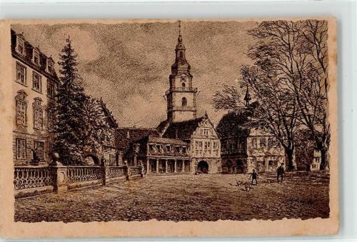 Erbach Blick auf Schloss Kirche Rathaus
