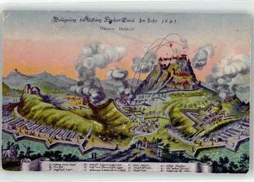 78224 W7700 Singen Hohentwiel Künstlerkarte Belagerung der Festung Hohentwiel im Jahre 1641