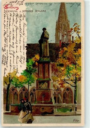 Freiburg 1906 Denkmal Berthold Schwarz