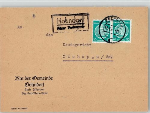 09429 O9361 Hohndorf b Zschopau KEINE AK Landpoststempel