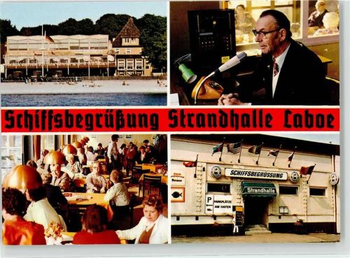 Laboe Gasthaus und Cafe Schiffsbegrüßung Strandhalle Ostseebad