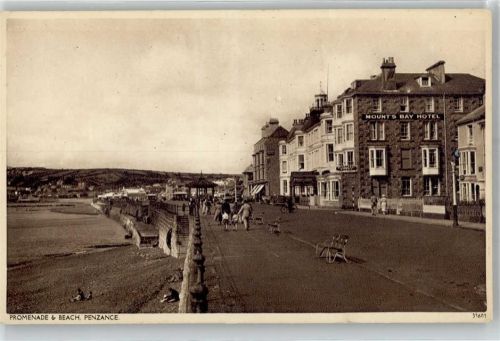 Penzance Promenade Beach Mounts Bay Hotel