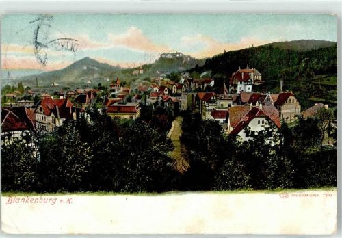 38889 O3720 Blankenburg Harz Lithographie 1909