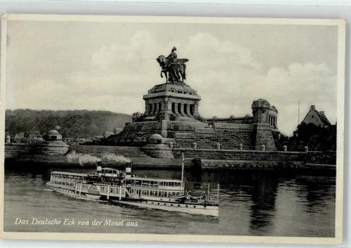 Assmannshausen Deutsche Eck von der Mosel aus Raddampfer
