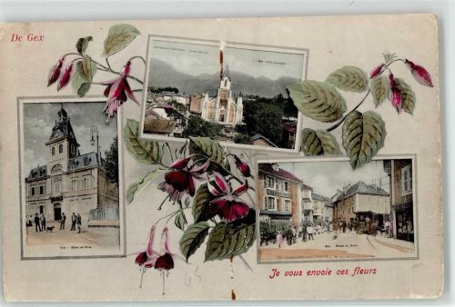 01170 Gex Lithographie Hotel Kirche