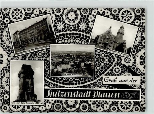 Plauen Altmarkt Rathaus Turm auf dem Kemmler Neubauten an der Bahnhofstraße