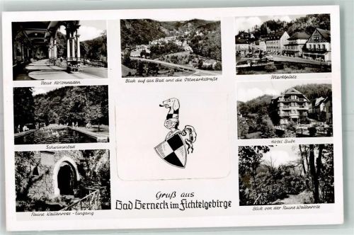95460 W8582 Bad Berneck i. Fichtelgebirge - Neue Kolonaden Schwimmbad Ruine Wallenrode Eingang Marktplatz Hotel Bube