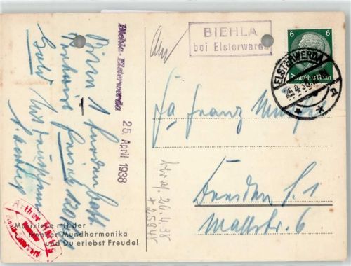 01920 O8291 Biehla - Landpoststempel