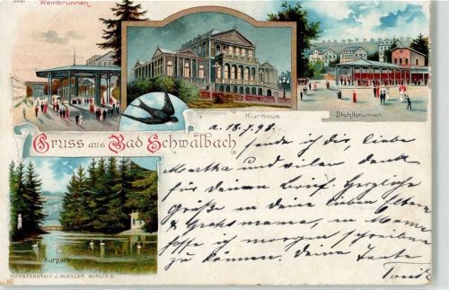 65307 W6208 Bad Schwalbach 1998 - Weinbrunnen Kurhaus Stahlbrunnen Kurpark