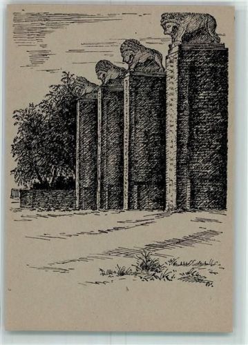 Darmstadt 1945 signiert Lothar Toller Löwentor