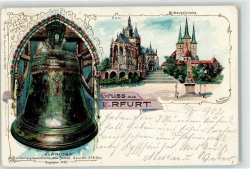 Erfurt 1902 Glocke Gloriosa Dom St Severikirche Bahnpost
