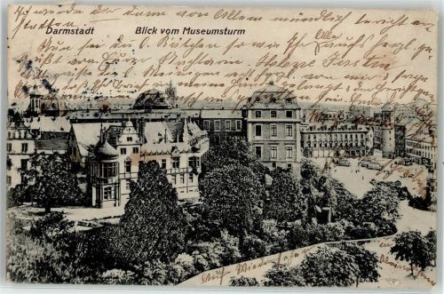64283 W6100 Darmstadt - 1909 Blick vom Museumsturm