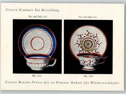München Bavaria-Service Mokkatassen No. 338 Dek. 223 und No. 348 Dek. 315