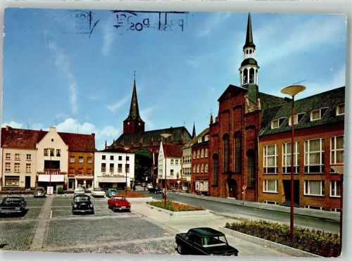 Goch 1977 Marktplatz Auto Mercedes