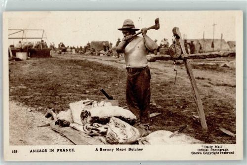 This maori soldier of the King , a Brawny Maori Butcher