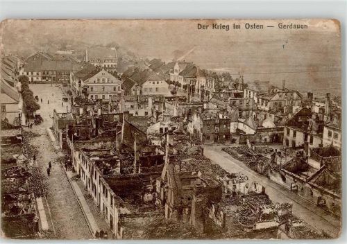Gerdauen 1915 Feldpost WK I zerstörte Gebäude