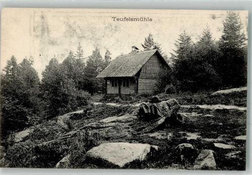 Bad Herrenalb Teufelsmühle Ort handschriftlichRückseitig Klebestellen