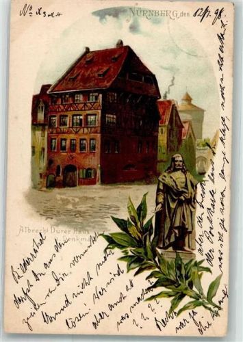 Nürnberg 1898 Denkmal Albrecht Dürer Dürerhaus