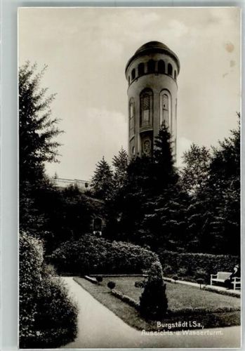Burgstädt 1931 Parkanlage mit Wasserturm Verlag Trinks & Co.