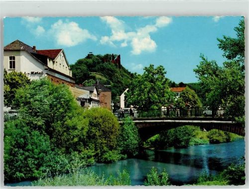 Altenahr An der Ahr Brücke Blick zur Burgruine Ahr