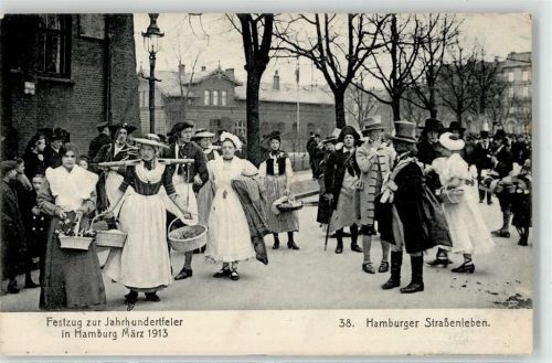 20095 W2000 Hamburg - Festzug Jahrhundertfeier 1913 Straßenleben