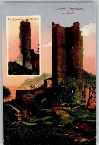 Sontra Burgruine Boyneburg im Werratal Fotograf Oscar Tellgmann Hüttenstempel Heldrastein
