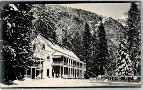 Sentinel Hotel Winter Ort handschriftlich Yosemite Valley