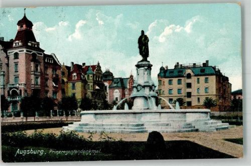 Augsburg 1909 Prinzregentendenkmal Verlag Zieher, Ottmar