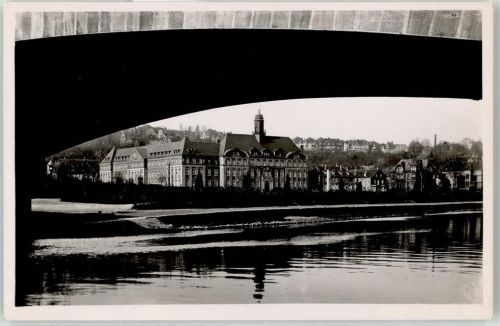 66111 W6600 Saarbrücken - Durchblick von der Bismarckbrücke zum Landgericht und Hindenburgstrasse