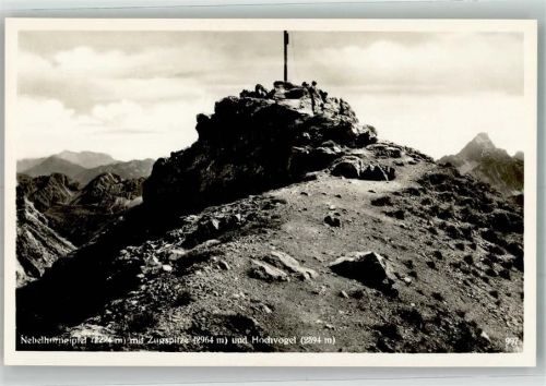 87561 W8980 Oberstdorf Foto AK Nebelhorn Gipfelkreuz