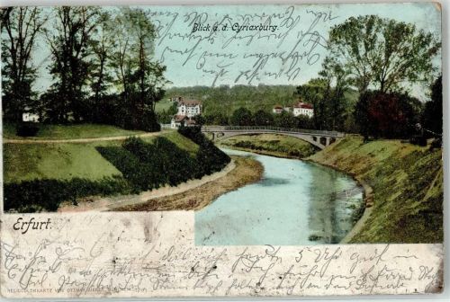 Erfurt 1904 Blick an der Cyriaxburg Brücke