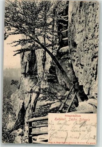 Bad Schandau 1907 Kuhstall Schneiderloch sächsische Schweiz