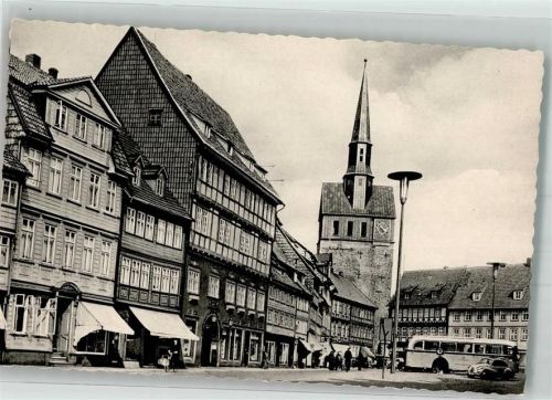 Osterode Marktplatz u. Kirche VW Käfer Omnibus