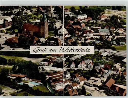 26655 W2910 Westerstede - Fliegeraufnahme Kirche Schwimmbad