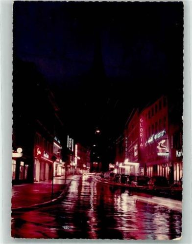 Ulm Bei Nacht Oldtimer Ort handschriftlich Foto Original aus Archiv eines Ansichtskartenverlages