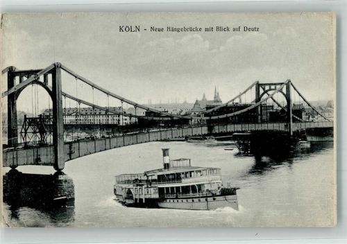 Köln Deutz 105 Neue Hängebrücke Dampgschiff