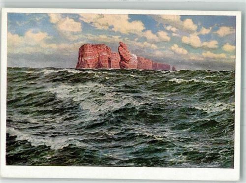 Helgoland sign. Kalckreuth Der rote Felsen von Helgoland