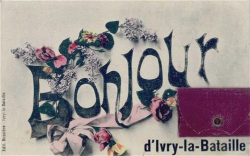 Ivry-la-Bataille Ivry-la-Bataille (Frankreich) Leporello II (Leporello-Verschluss fehlt, Marke teilweise entfernt)