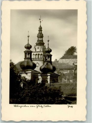 Glatz Klodzko - Schlesien Wahrzeichen Popp Karte Kirche