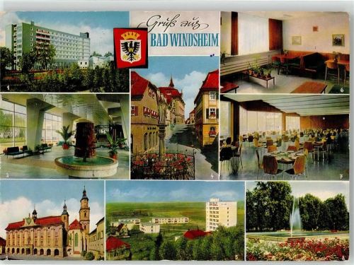 Bad Windsheim Sanatorium Frankenland Rathaus Kilianskirche Brunnen Kurpark
