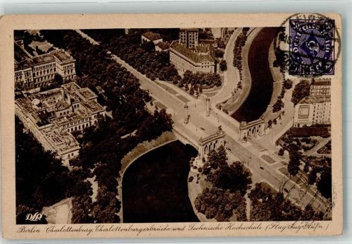Charlottenburg 1923 Fliegeraufnahme der Charlottenburger Brücke und der Technischen Hochschule
